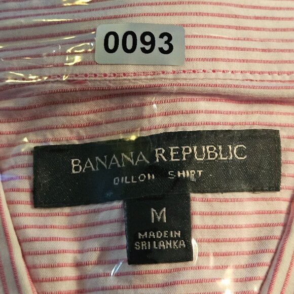 Banana Republic Womans Pink & White Striped Button-Up Shirt Medium - Picture 12 of 12